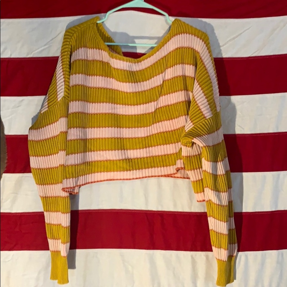 Free People Off the Shoulder cropped sweater